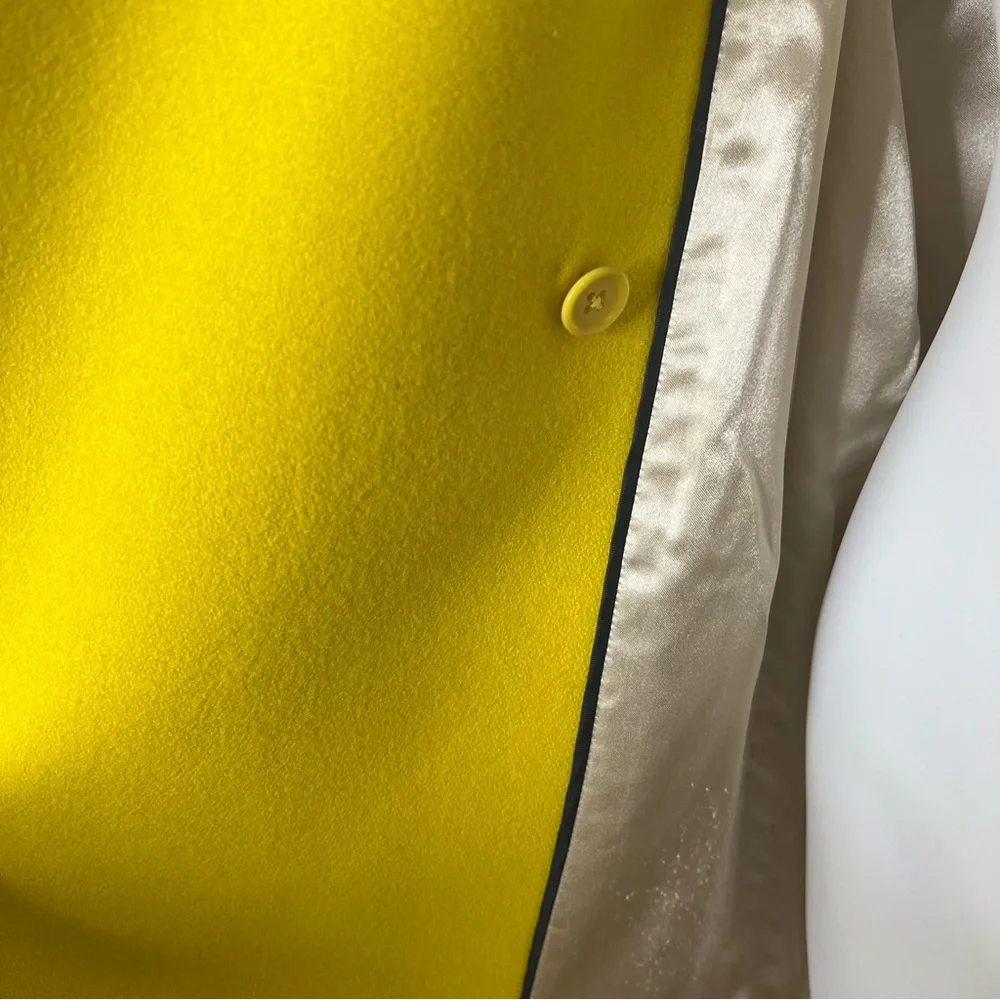 J.CREW GOLD MELTON WOOL ASYMMETRICAL ZIP FRONT BELTED TRENCH COAT SIZE 8 - Picture 9 of 13